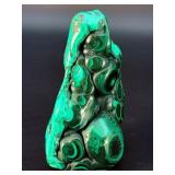 Rare large 3D Botryoidal Malachite Specimen – Polished "Bull’s Eye" Patterns & Deep Forest Greens