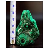 Rare large 3D Botryoidal Malachite Specimen – Polished "Bull’s Eye" Patterns & Deep Forest Greens