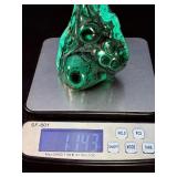 Rare large 3D Botryoidal Malachite Specimen – Polished "Bull’s Eye" Patterns & Deep Forest Greens