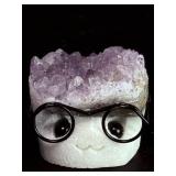 Lot of 5 Amethyst "Nerd" Geode Figurines – Handcrafted "Study Buddy" Crystal Desk Pets