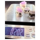 Lot of 5 Amethyst "Nerd" Geode Figurines – Handcrafted "Study Buddy" Crystal Desk Pets