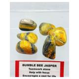 Rare Indonesia Bumblebee Jasper Specimen Set: 6 Large Hand-Polished Volcanic Calcite Tumbled Stones - High-Contrast "Eclipse" Grade Banding - Ethically Sourced Metaphysical Collector