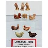 Exquisite Hand-Carved Peruvian Soapstone "Little Critters" – Complete 10-Piece Miniature Animal Spirit Totem Collection
