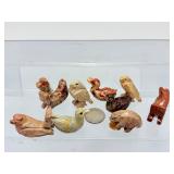 Exquisite Hand-Carved Peruvian Soapstone "Little Critters" – Complete 10-Piece Miniature Animal Spirit Totem Collection
