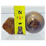 Nature’s Artistry: Exquisite Polished Bamboo Jasper Sphere & Accent Stone Set"