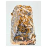 Rare "Leopard-Skin" Raw Rhyolite Specimen - Intricate Plum & Ochre Volcanic Formation with Display Stand