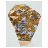 Rare "Leopard-Skin" Raw Rhyolite Specimen - Intricate Plum & Ochre Volcanic Formation with Display Stand