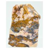 Rare "Leopard-Skin" Raw Rhyolite Specimen - Intricate Plum & Ochre Volcanic Formation with Display Stand