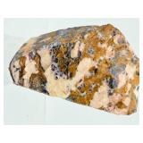 Rare "Leopard-Skin" Raw Rhyolite Specimen - Intricate Plum & Ochre Volcanic Formation with Display Stand