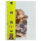 Rare "Leopard-Skin" Raw Rhyolite Specimen - Intricate Plum & Ochre Volcanic Formation with Display Stand
