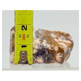 Rare "Leopard-Skin" Raw Rhyolite Specimen - Intricate Plum & Ochre Volcanic Formation with Display Stand