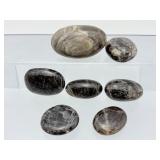Lot of Polished Black Moonstone Palm Stones - Rare "New Moon" Crystal Set