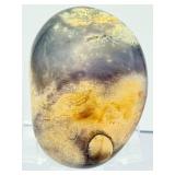 Stunning Polished Mossy Plume Agate Specimen – Rare Internal "Feather" Patterns