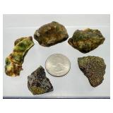 Rare Natural Chrome Chalcedony Raw Specimens - Genuine Mtorolite "Forgiveness Stone" from Turkey - 5 Piece Collector