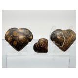 2-Billion-Year-Old "Oxygen Origins" Stromatolite Fossil Hearts – Set of 3