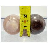 Lot of 5 Natural Smoky Quartz Crystal Spheres – Polished Grounding & Protection Stones"