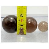 Lot of 5 Natural Smoky Quartz Crystal Spheres – Polished Grounding & Protection Stones"