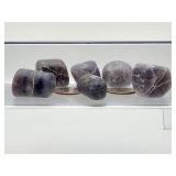 Title: Rare Iolite "Viking Compass" Set – Polished Heart & 6 Tumbled Gems