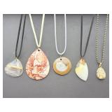 "Earthy Treasures" – A Five-Piece Collection of Fossil and Natural Stone Necklaces