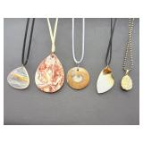 "Earthy Treasures" – A Five-Piece Collection of Fossil and Natural Stone Necklaces