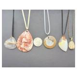 "Earthy Treasures" – A Five-Piece Collection of Fossil and Natural Stone Necklaces