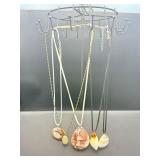 "Earthy Treasures" – A Five-Piece Collection of Fossil and Natural Stone Necklaces