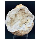 Natural Moroccan White Quartz Geode - Sparkling Druzy "Sugar" Crystal Specimen - Collector Grade Large Hollow Earth Geologic Wonder - Statement Home Decor & Healing Crystal