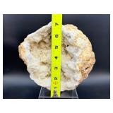 Natural Moroccan White Quartz Geode - Sparkling Druzy "Sugar" Crystal Specimen - Collector Grade Large Hollow Earth Geologic Wonder - Statement Home Decor & Healing Crystal