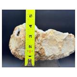 Natural Moroccan White Quartz Geode - Sparkling Druzy "Sugar" Crystal Specimen - Collector Grade Large Hollow Earth Geologic Wonder - Statement Home Decor & Healing Crystal