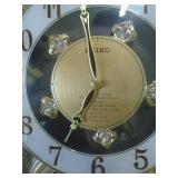 Seiko movement clock. Very ornate. Very expensive. As shown. CASH ON SITE ONLY. PICKUP IS MONDAY MAY 11TH FROM 11 AM TO 4 PM. REGARDLESS WHAT THE SCHEDULE STATES.