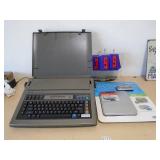 Electronic typewriter & 110 lb scale. As shown. CASH ON SITE ONLY. PICKUP IS MONDAY MAY 11TH FROM 11 AM TO 4 PM. REGARDLESS WHAT THE SCHEDULE STATES.
