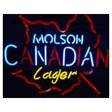 Vintage WORKING Molson Lager Neon Sign