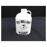 Antique Spongeware Advertising Pitcher and an Old Whiskey Jug