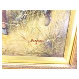 Signed Oil on Canvas of Children Dancing in a Real Wood Hand Carved Frame