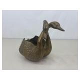 Collection of 8.5" Tall Brass Geese Figurines