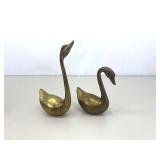 Collection of 8.5" Tall Brass Geese Figurines