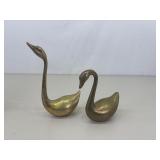 Collection of 8.5" Tall Brass Geese Figurines