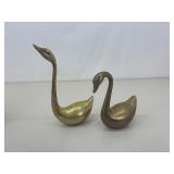 Collection of 8.5" Tall Brass Geese Figurines