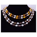2 Authentic Baroque Pearl 48" Necklaces