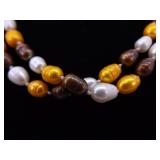 2 Authentic Baroque Pearl 48" Necklaces