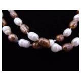 2 Authentic Baroque Pearl 48" Necklaces