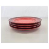 4 Le Creuset Cerise Cherry 12" Dinner Plates