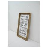 Farmhouse Rules 14.5"x26" Rustic Framed Wooden Sign