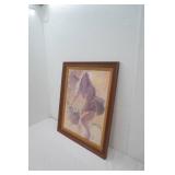 Vintage 1970s Framed Art Print "Laguna Girl On Bike" by Artist Frank Tauriello 27.5"x33.5"