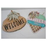 (2ct) Decorative Wooden Signs. Welcome & Home Sweet Home