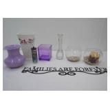 Glass & Ceramic Vases, Families are Forever Metal Wall Sign, Welcome Vinyl Wall Lettering