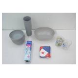 Poly Strainer (1ct), Large Tumblers (4ct), Bowls (4ct), Glass Disney Collectible Cups (2ct), Dixi 3 oz Cups