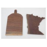 (2ct) New Finished Dark Walnut Wood Cutting Boards. Charcuterie Boards.