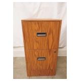 2-Drawer Metal File Cabinet. Wood Grain Finish 15"x18"x28"