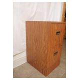 2-Drawer Metal File Cabinet. Wood Grain Finish 15"x18"x28"